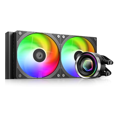 ID-COOLING FX240 INF 240mm AIO CPU Cooler, ARGB, Low Noise | Infinity mirror design, daisy-chain 120mm PWM fans, supports Intel LGA1851/1700/1200/115X and AMD AM5/AM4