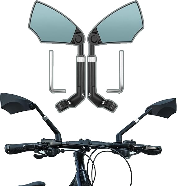 2Pcs Bicycle Mirror for Diamondback Bicycles Haanjo EXP Bicycles Haanjo Tero, 360Adjustable Bike Mirror Handlebar Mount Wide Angle Shockproof Convex Bike Rear View Mirror