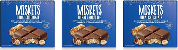 Sütlü Çikolatalı Fındık Dolgulu Dubai Çikolatası 100 gr x 3 Adet