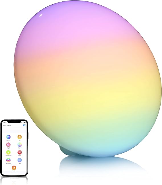 BlissLights BlissRadia - Smart LED Entertainment Lamp and Night Light with 16 Million Colors + Color Shifting Scenes, Compatible with Alexa and Google Home