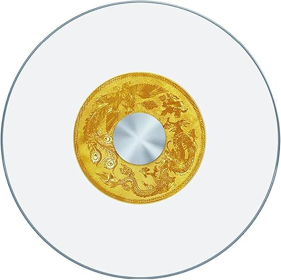 Large Tempered Glass Lazy Susan Turntable,Rotating Serving Tray Table Top,Centerpiece Rotating Tray,with Swivel Assist System,Serving Plate Silent Smooth Spin(Size:80cm/31.5in)