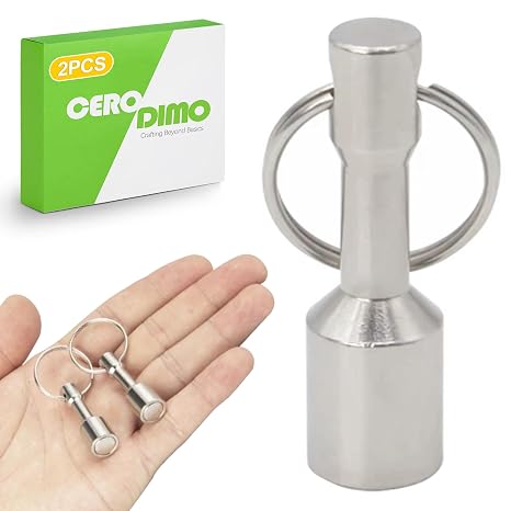 2 - Pack Keychain Magnet Tester for Gold, Silver & Jewelry - Strong Neodymium Magnet with Quick Release Keychain, Ultra-Draw for Purse, Brass & Metal Detection