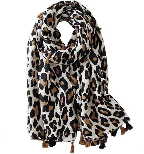 Women's Chic Leopard Pattern Scarf Long Large Animal Print Shawl Wrap