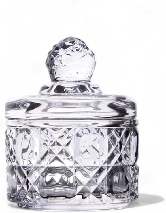 Deconox Lüx Kristal Mini Cam Şekerlik & Cam Lokumluk, Kesme Cam Lüx Şekerlik 7.5cm*9.2cm - 06643