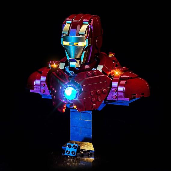 Light Kit Compatible with Lego Iron Man MK4 Bust 76327 (No Model) | Decoration Lighting Set, Easy Install, Stable Lights, Enhanced Display, Ideal Festival Gifts