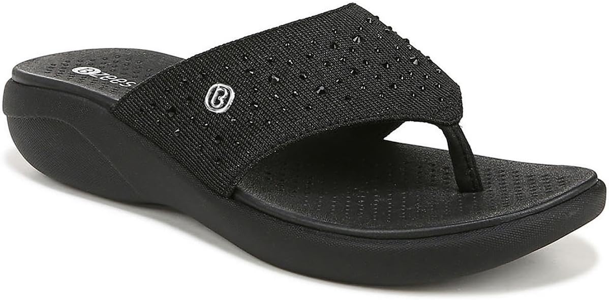 BZees womens Cruise Bright Machine Washable Comfort Wedge SandalFlip-Flop