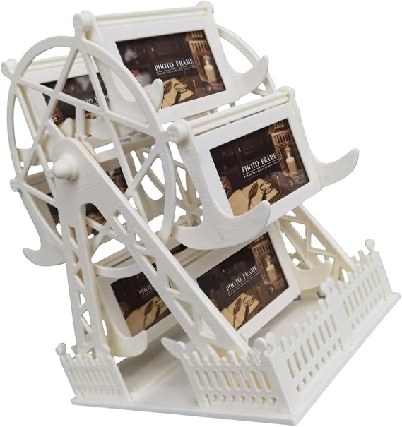 Elegant Rotating Wheel Design Picture Frame Features 360 Degree Photos Frame for Enhances Viewing Memory Display