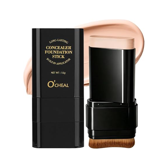 O'CHEAL Face Foundation Contour Stick Long-wear Lightweight Brighten Stick Blemish Contouring Face Concealer Beauty Makeup 02#NATURAL