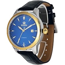 Men's Classic Automatic Mechanical Watch - Masterpiece Series - Date Calendar, Luminous Hands, Exhibition Caseback, Water-Resistant, Self-Winding, Blue Dial, 43mm
