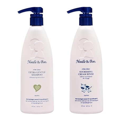 Noodle & Boo Extra Gentle Baby Shampoo and Conditioner Set | Tear-Free, Hypoallergenic, Plant-Based, Pediatrician-Tested | Gentle Hair Care for Sensitive Scalps & Delicate Hair, 16 fl oz Each