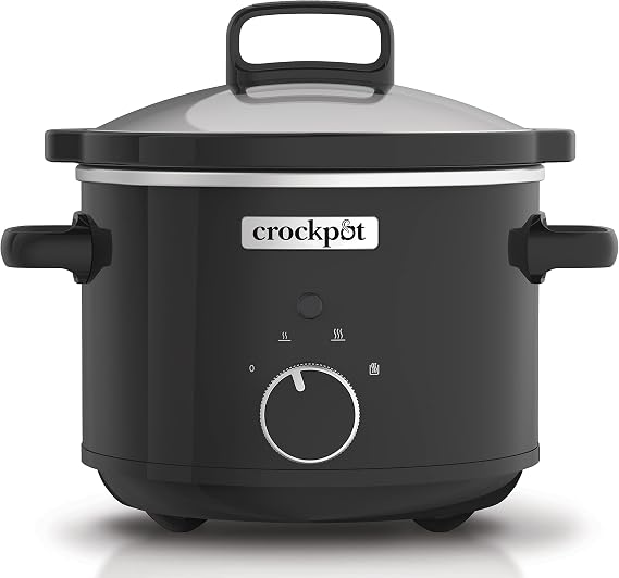 Crock-Pot Slow Cooker | Removable Easy-Clean Ceramic Bowl | 2.4 L (1-2 People | Energy Efficient | Black [CSC046] [Energy Class A]