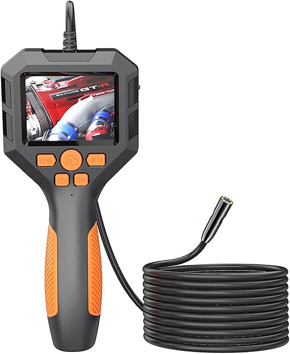Borescope Inspection Camera, Industrial Endoscope Recoder with 2.8" IPS Color Screen, 8 Adjustable LED Lights and 1080p HD Inspection Lens, Suppoet Video and Photograph, for Car and Pipe Repair