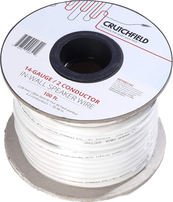 Crutchfield 14 Gauge in-Wall 2 Conductor Wire, 100 Foot Roll