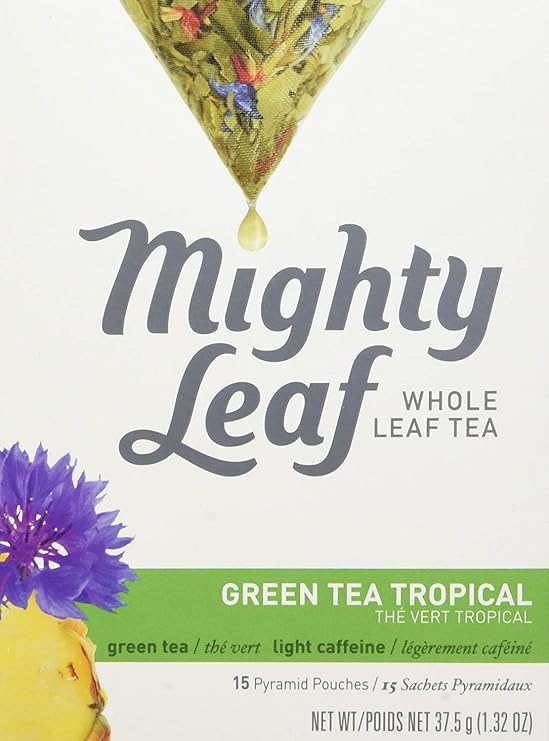Mighty Leaf Green Tea, Tropical, 1.32oz 15 Pouches