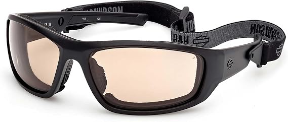Harley-Davidson Men's Blaze Ace XL Sunglasses w/Headstrap, Amber Lenses
