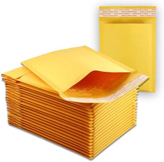100 EcoSwift Size #W 5 x 8 Kraft Bubble Mailers Self Sealing Bulk Padded Shipping Supplies Packaging Materials Envelopes Bags 5 inches by 8 inches
