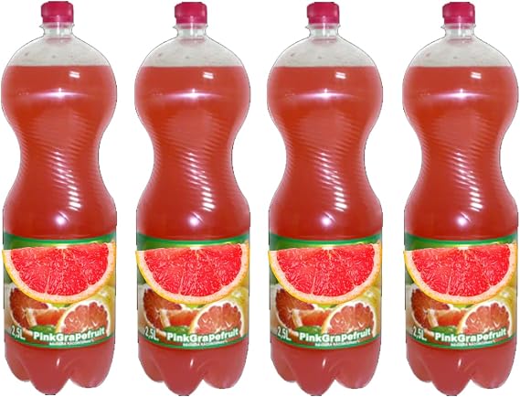 Sparkling Juice Drink 2L – Refreshing Fruity Soft Drink – Large Bottle for Sharing – FF (Pack of 4, Grapefruit)