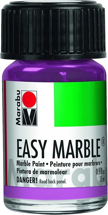 Marabu Easy Marble Paint - Sundown Magenta - Illuminate Your Artistic Endeavors with the Radiance and Warmth of a Setting Sun - 15ml