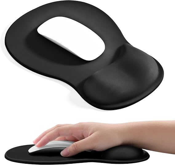 EooCoo Mouse Mat Wrist Support, Gel Ergonomic Mouse Pad, Non-Slip PU Base