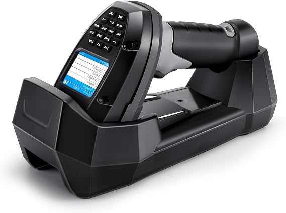 Wireless Barcode Scanner, Portable 1D Inventory Scanner & Data Collector with 2.0 Inch LCD Screen and 2.4G Wireless Dongle Built in Stand for Warehouse, Express, Library,Pharmacy,Supermarket