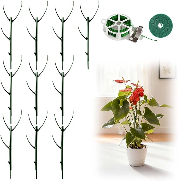 10 Pack Stackable Monstera Plant Support Stakes, Adjustable Plant Supports for Small Indoor Potted Plants, Pothos, Philodendron, Ivy & Climbing Vine Plants