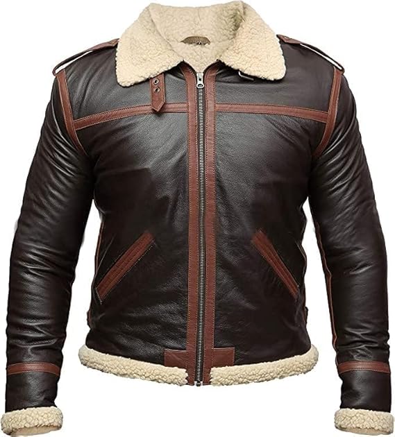 JENAN Leon Kennedy Jacket RE4 Leon Scott Kennedy Jacket - Shearling Jacket Men Resident Gaming Jacket Evil Brown 4 (as1, alpha, m, regular, regular, M)