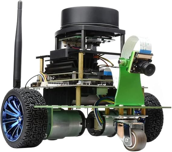 JetBot Professional Version ROS AI Robot Complete Kit B with Jetson Nano Dev Kit (Alternative of B01) SD Card 64GB for Lidar Mapping Vision Processing Self Driving etc @XYGStudy