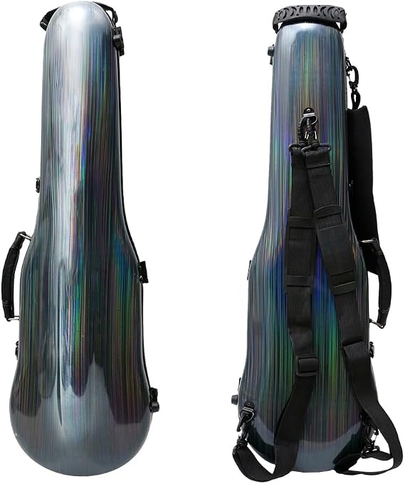 Vetimobato Dazzling Hard Shell Violin Case 4/4 Full Size Strong Flight Carbon Fiber Violin Box with Straps Travel Violin Case (Multi-colored)