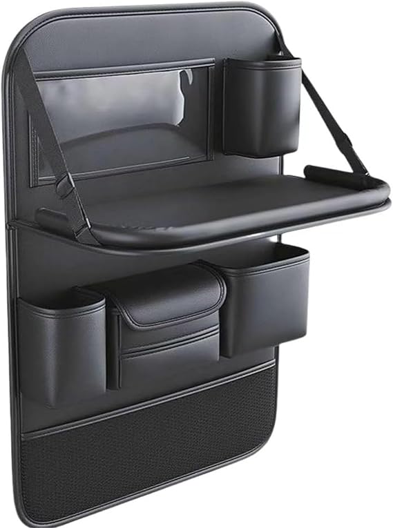 Car Seat Kick Protectors Back Seats for BMW I3 i4 i8 iX3 2011-2025, Universal Leather Anti-Scratch Resistant Organizer Waterproof Mat with Foldable Table Tray
