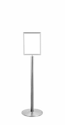 Lawrence metal 1310U-1P-1114HD-V Sign Stand, Universal Base, Heavy Duty Frame, Vertical, Polished Chrome, 11 x 14