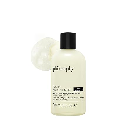 philosophy purity made simple one-step mattifying facial cleanser - with bamboo extract - oil-free formula gently removes makeup & dirt, leaving skin with a healthy, matte appearance - 8 fl oz