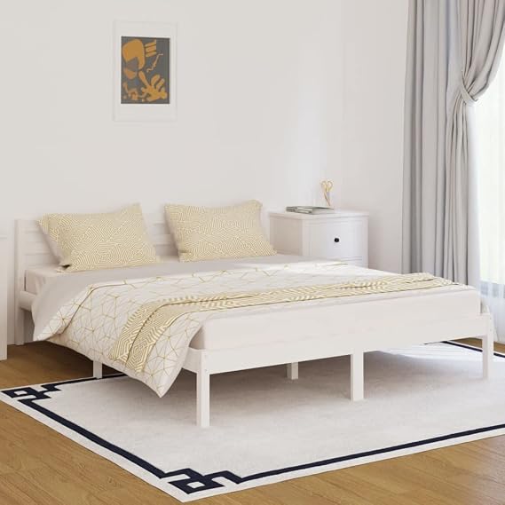 Beds & Bed Frames- Beds & Accessories -Day Bed Solid Wood Pine 160x200 cm King Size White
