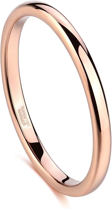 Greenpod Tungsten Wedding Bands Ring for Women Men Slim Engagement Rings