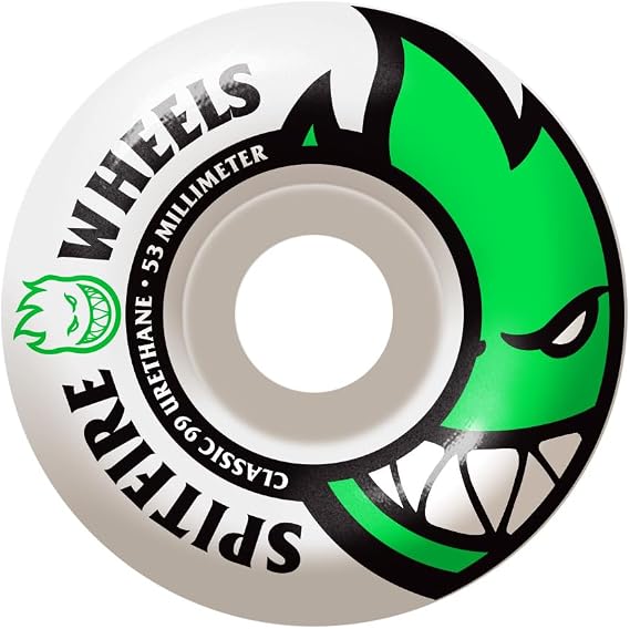 Spitfire Bighead Wheels White/Green 53mm