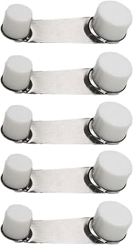 5 x Door Stops with 360 Degree Swivel Retainer for Adhesive Floor (White)