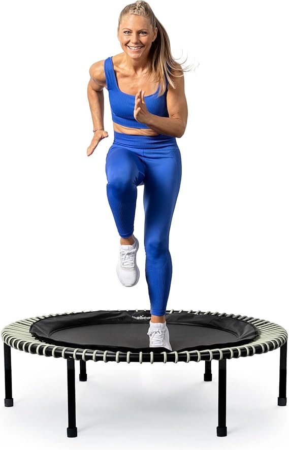 bellicon Mini Trampoline | Bungee Suspension up to 330 lbs | Indoor Fitness Rebounder for Adults | Screw-in Legs