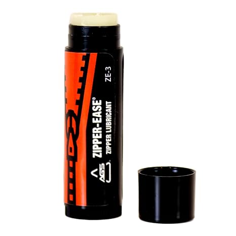 AGS Zipper-Ease Wax Lubricant for Stuck Zippers No-Mess Easy Glide Balm Stick for Jackets, Coats, Backpacks & Outdoor Gear, 0.15 oz