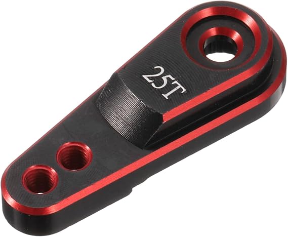 MECCANIXITY Aluminum Alloy 25T Steering Servo Arm Horn Red for 1/10 RC Car/Boat/Airplane Boat Accessories 1 Pcs