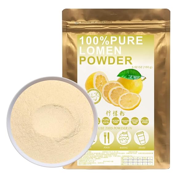 100% Natural Pure Lemon Powder 100g/3.52oz Lemon Juice Dried Powder for Smoothies, Shakes, Baking & Drinks,| Free from Preservatives, No Added Sugar