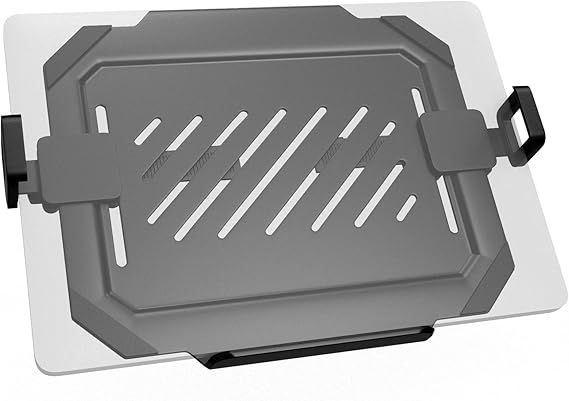 WORLDLIFT Laptop VESA Mount Tray for Monitor Arms, Adjustable Holder Fits 12" to 17" Laptops, Compatible with 75x75 & 100x100 mm VESA Holes, Vented Design with Secure Clamps & Rubber Pads