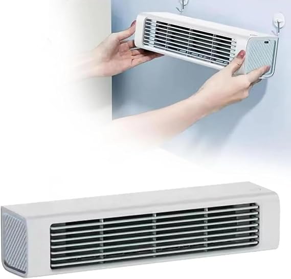 Portable Wireless Air Conditioner Fan, No Drilling Wall Mounted Cooling Fan, 3 Speed Air Cooler for Bedroom, Office, Home, Car with Instant 10s Cooling(White,White) [Energy Class A]