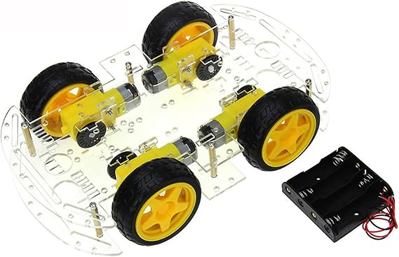 Smart Robot Car Kit Acrylic Double 4WD Smart Robot Car Chassis Kit for Handicraft DIY Robotics Projects STEM Education Learning