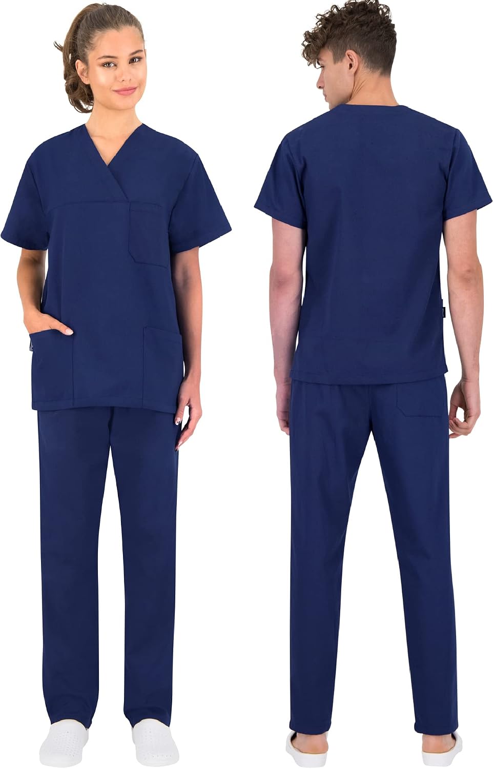 B-well Morelli 100% Cotton Scrubs Unisex Medical Uniforms & Scrubs Unisex Scrub Set of Scrub Top + Scrub Pants Set Nurses Uniform
