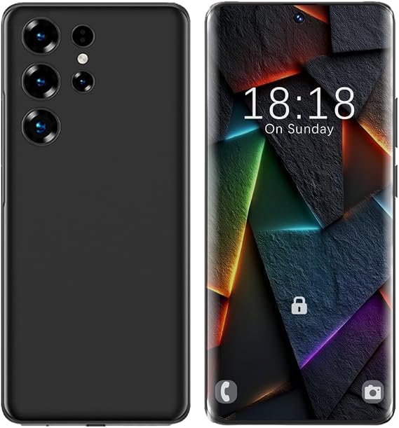 Android Smartphone 12+512GB | 6.9" HD Screen, 4500 mAh & 21+8 MP Camera | Unlocked with Dual-SIM, Face ID & OTG - Affordable Without a Contract(Black)