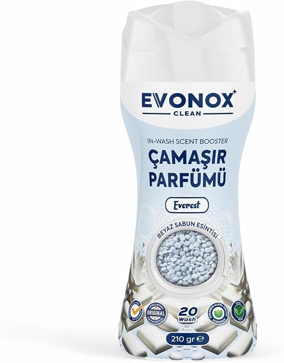 Evonox Clean Granül Çamaşır Parfümü & Çamaşır Yumuşatıcı Everest Beyaz Sabun Esintisi 210 gr