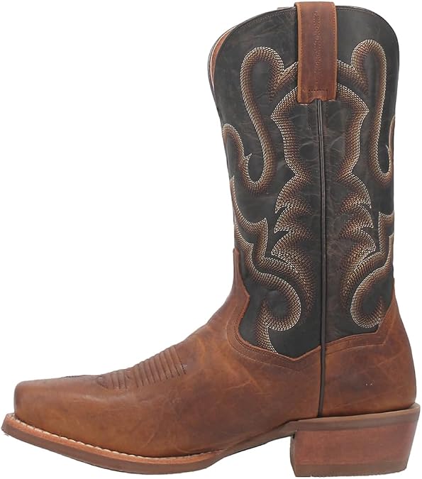 Dan Post Mens Richland Embroidered Square Toe Pull On Casual Boots Mid Calf - Brown