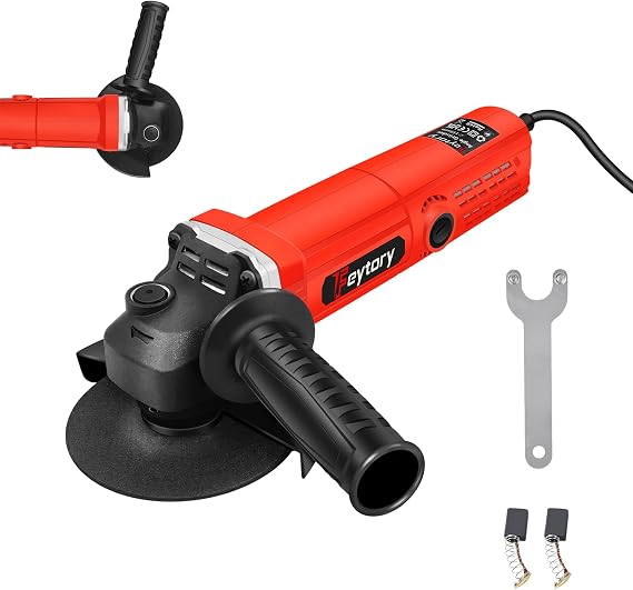 Small Angle Grinder, 4.5 Inch 115mm Corded Grinding Machine, Mini Grinder Tool with Cutting Discs, Pindle Lock, Additional Handle, 900W [Energy Class A+++]
