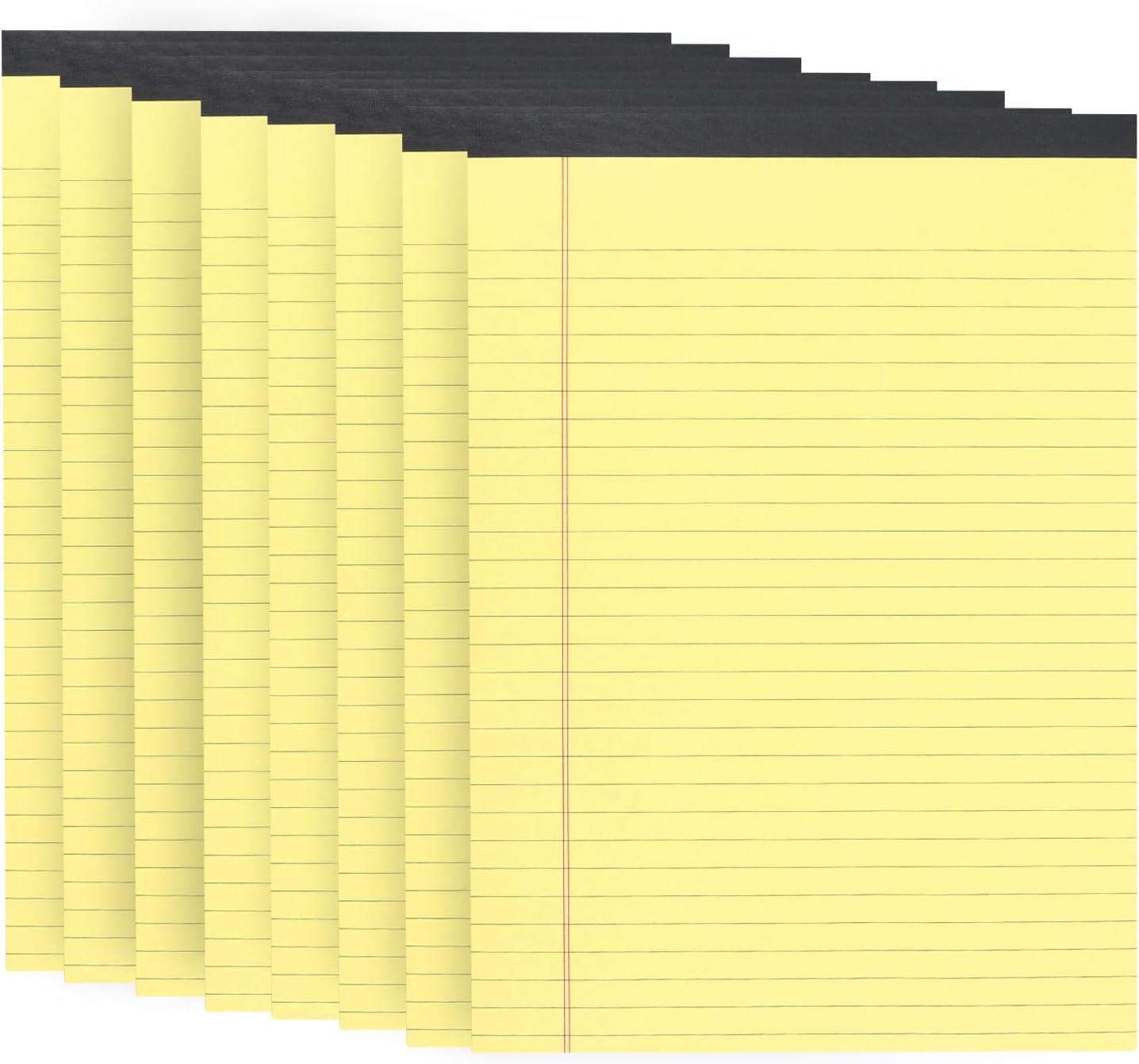 MUKSEUT 8 Pack A4 Double Sided Printed Lined Paper Refill Pad A4 Ruled Slim Lined Paper Pads for Home Office Work Recording List Yellow