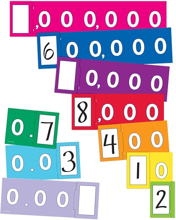 EAI Education Place Value Expanded Notation Strips - Thousandths to Millions: 10 Student Sets
