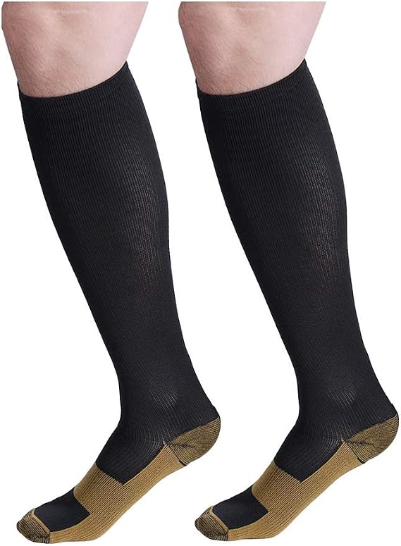 Graduated Compression Socks (2 Pair) Women Men for Medical Sports Travel